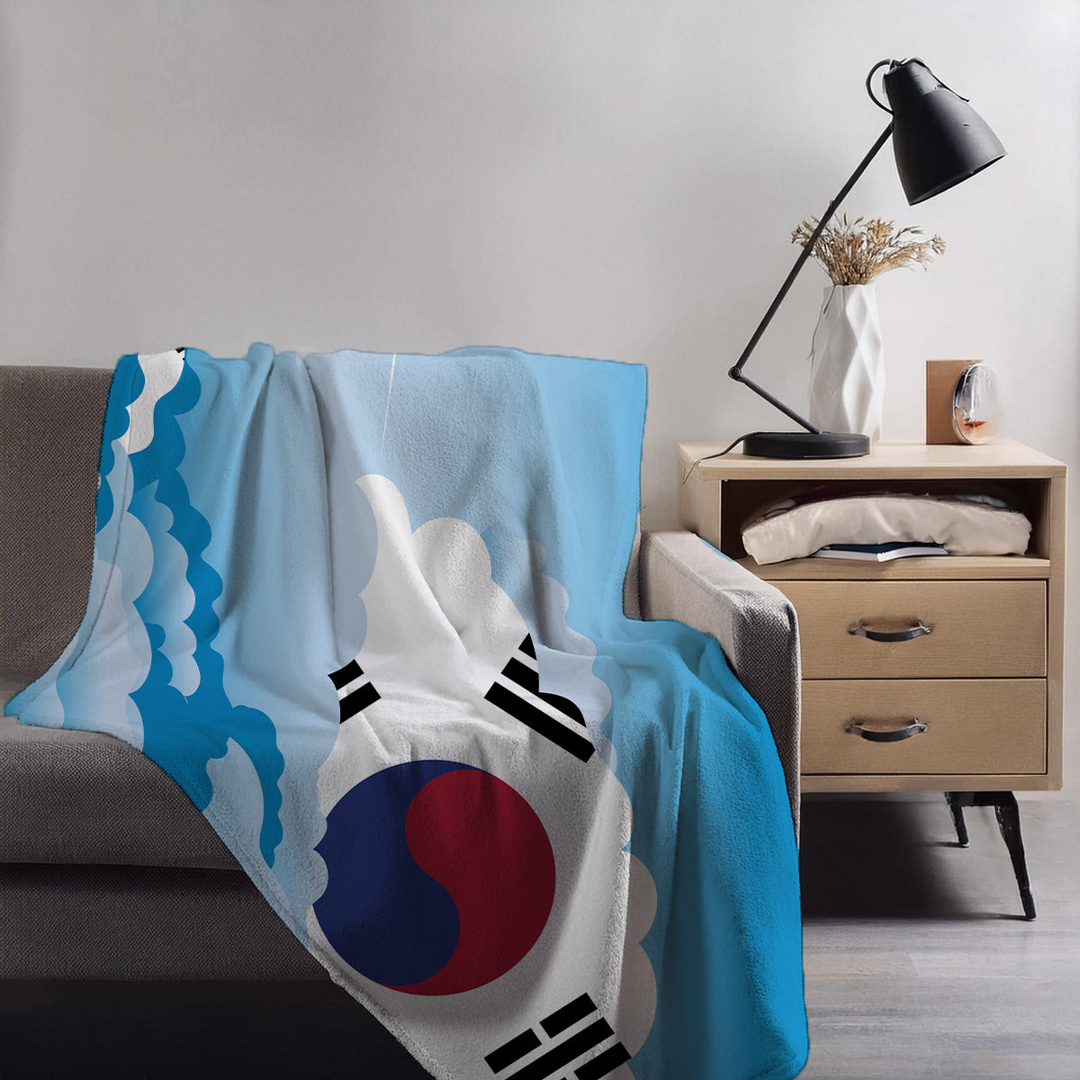 Korea South Day Clouds Blanket Throw