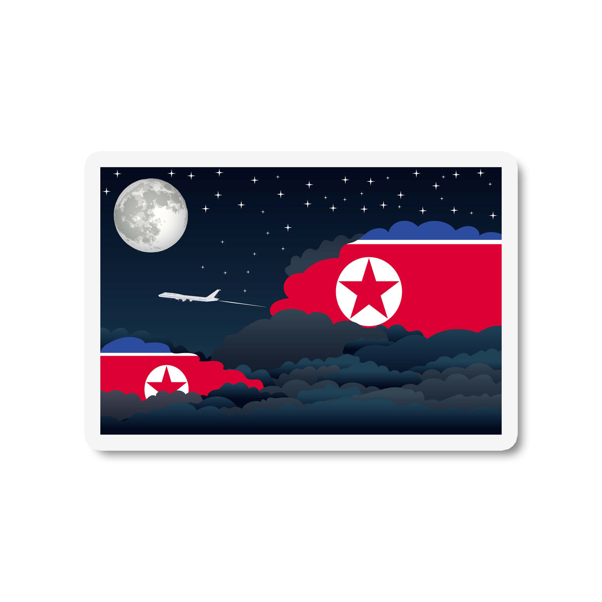 Korea, North Night Clouds Magnet