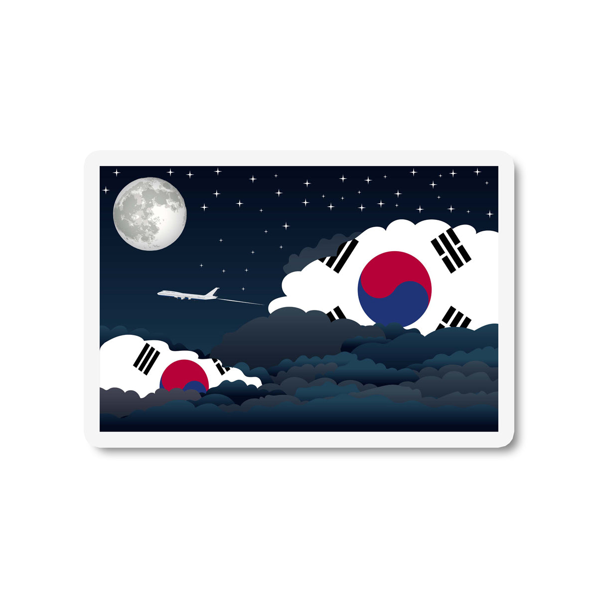 Korea, South Night Clouds Magnet