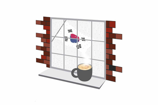 Korea South Coffee Rain Window Fridge Magnet