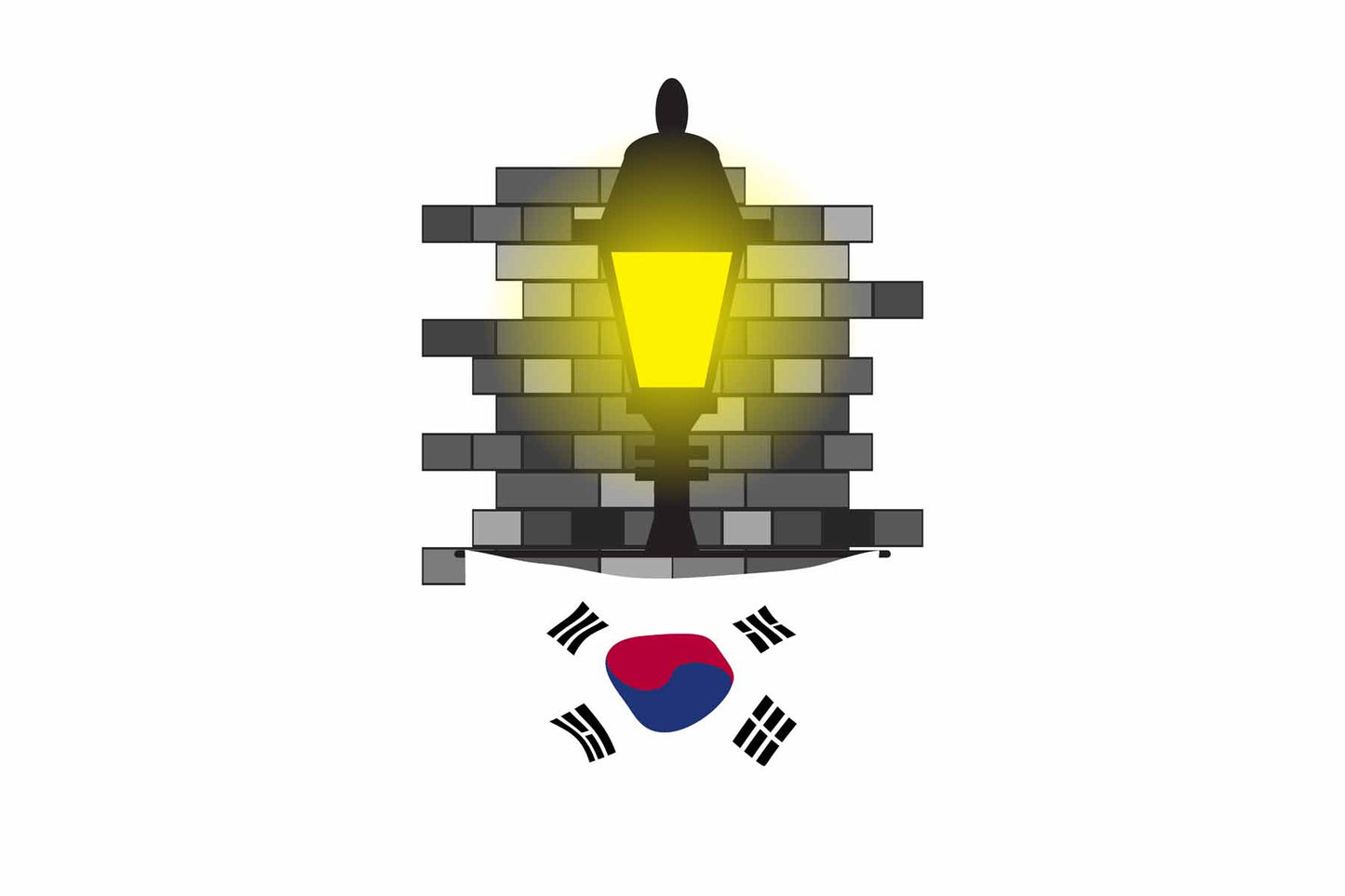 Korea South Street Lamp Bricks Fridge Magnet
