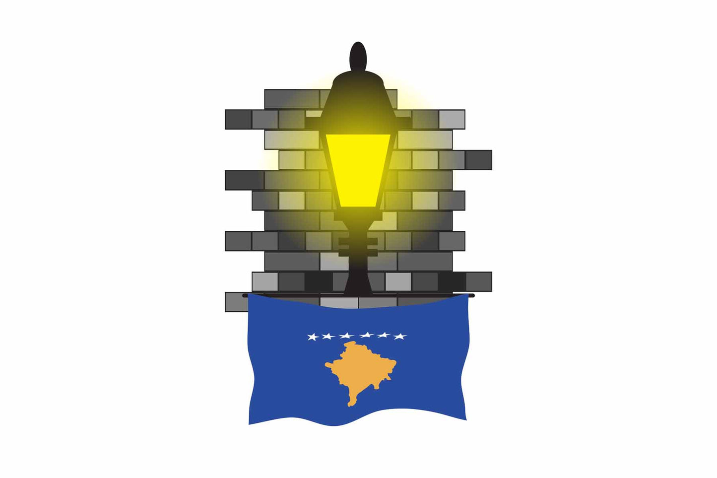 Kosovo Street Lamp Bricks Fridge Magnet
