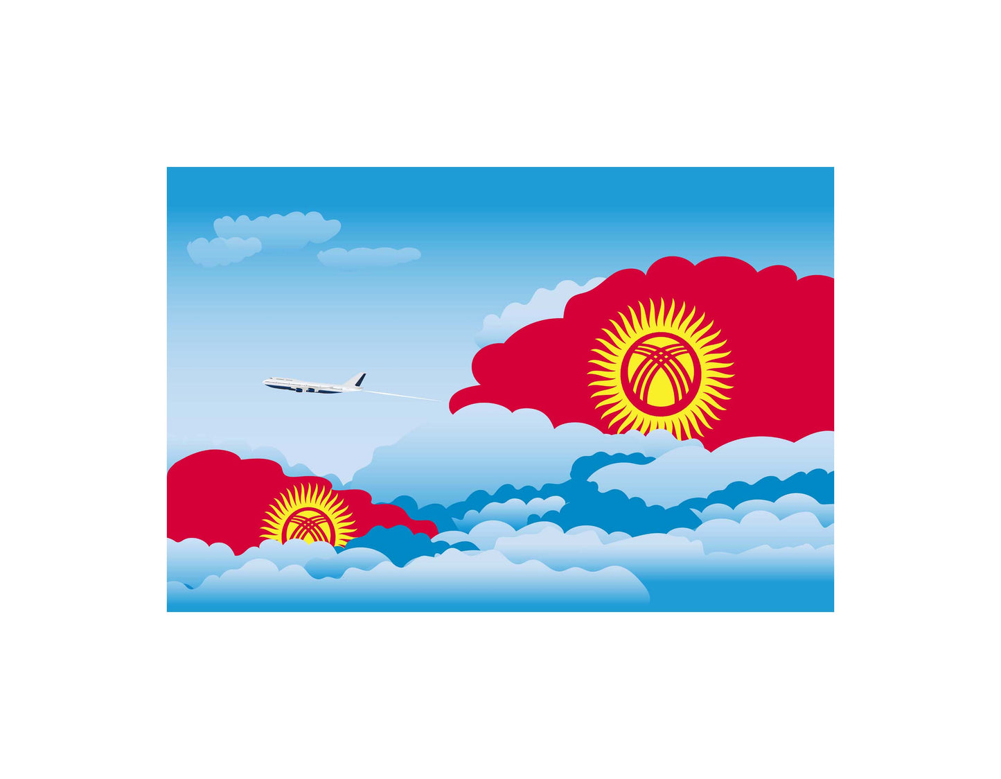 Kyrgyzstan Day Clouds Blanket Throw