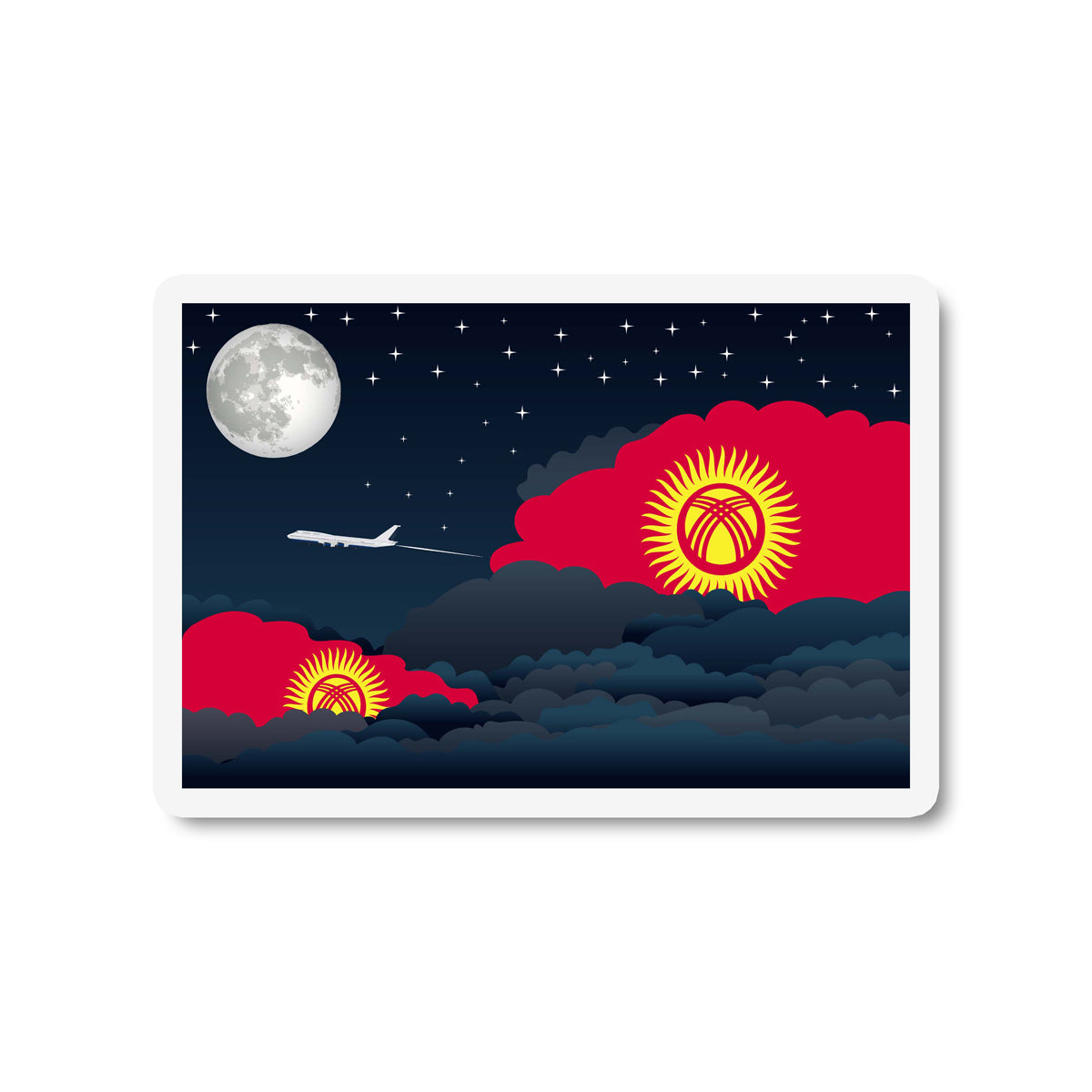 Kyrgyzstan Night Clouds Fridge Magnet