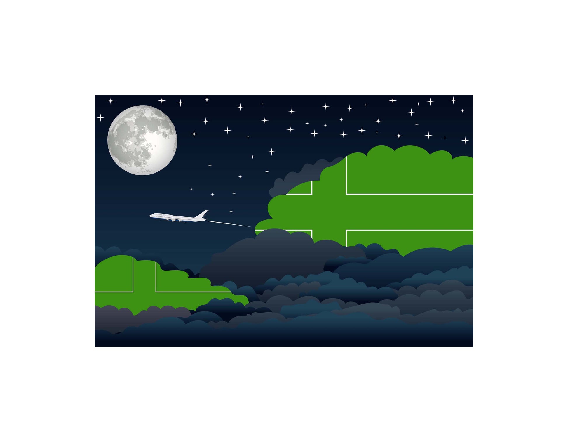 Ladonia Night Clouds Canvas Print Framed