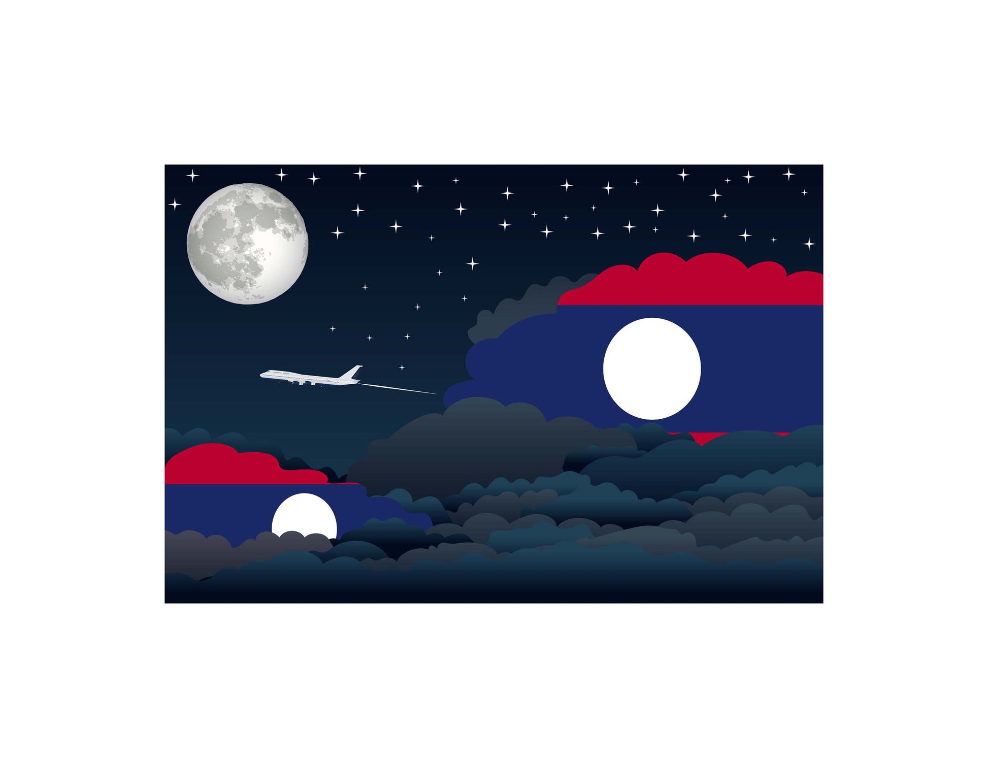 Laos Night Clouds Canvas Print Framed
