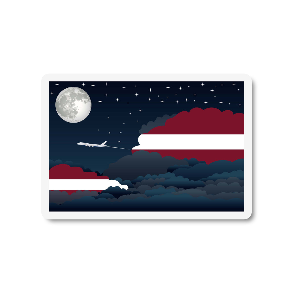 Latvia Night Clouds Fridge Magnet
