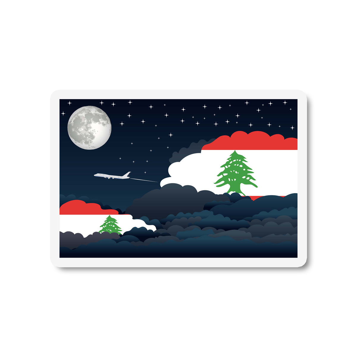 Lebanon Night Clouds Fridge Magnet