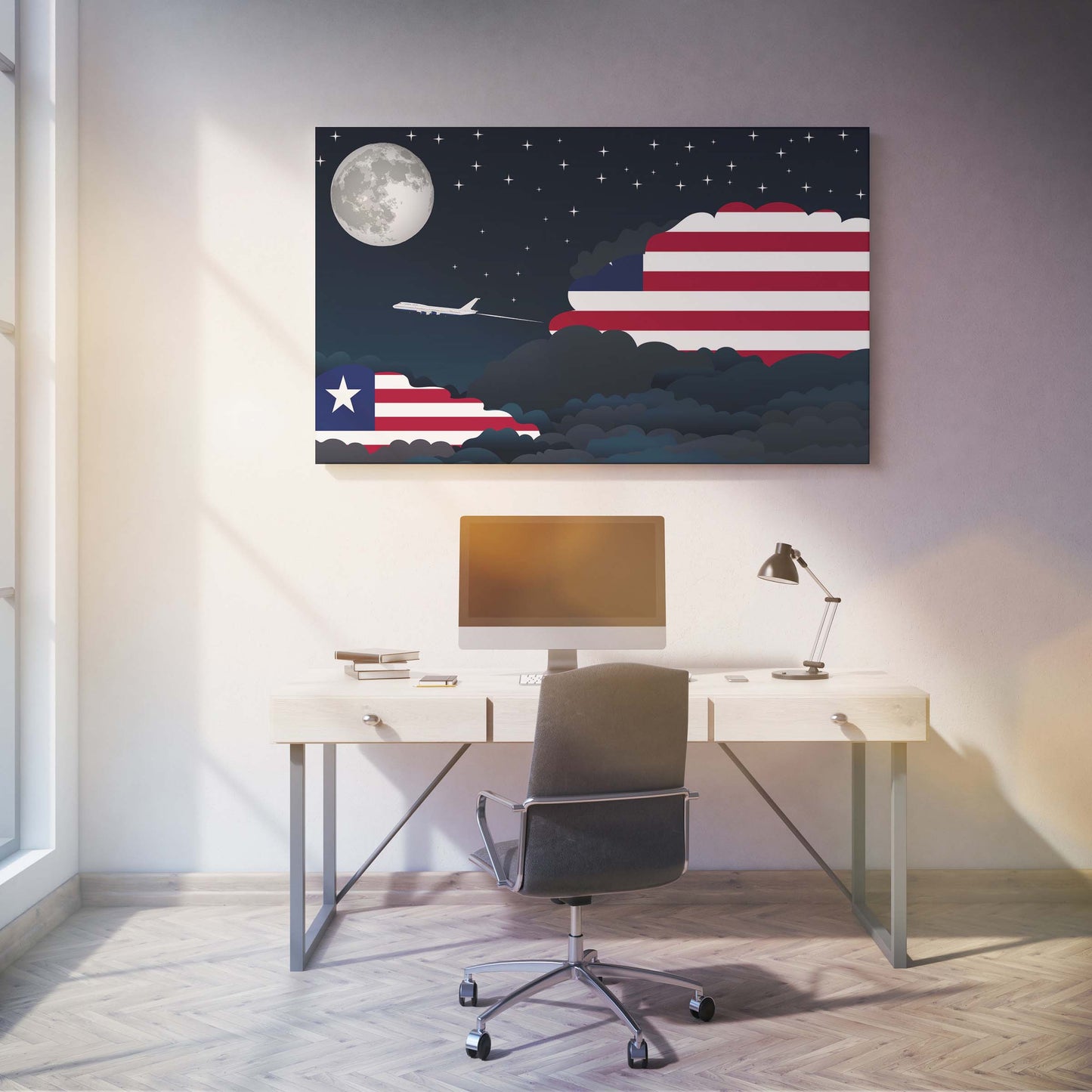 Liberia Night Clouds Canvas Print Framed