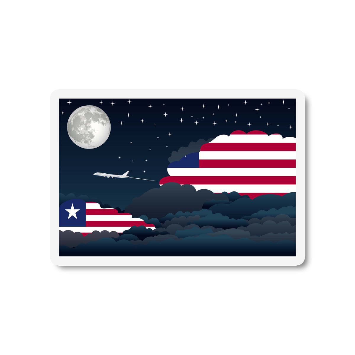 Liberia Night Clouds Fridge Magnet