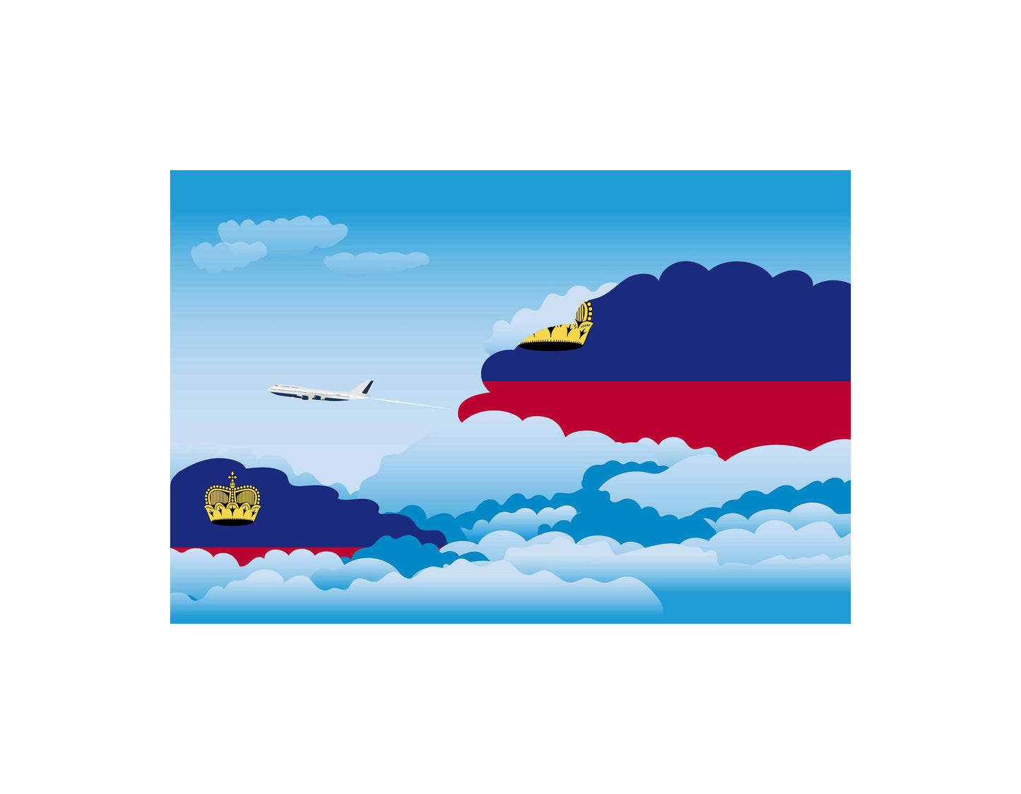 Liechtenstein Day Clouds Blanket Throw