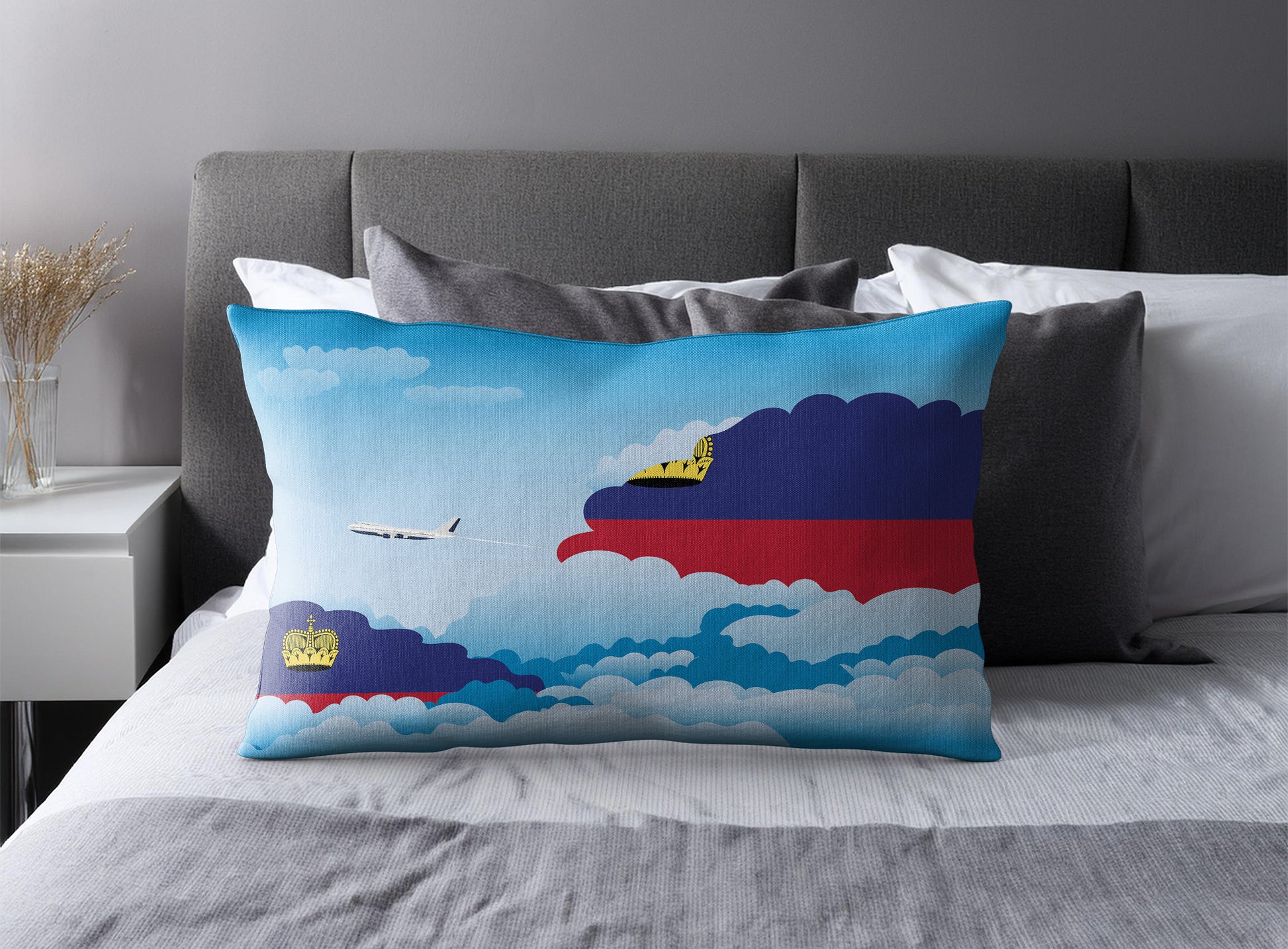 Liechtenstein Day Clouds Pillow Case