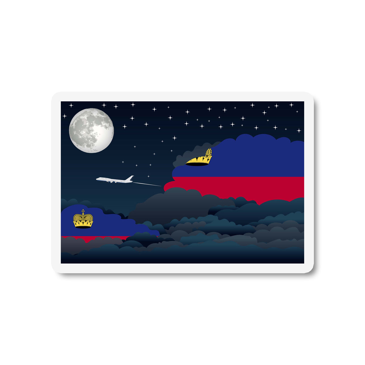 Liechtenstein Night Clouds Fridge Magnet