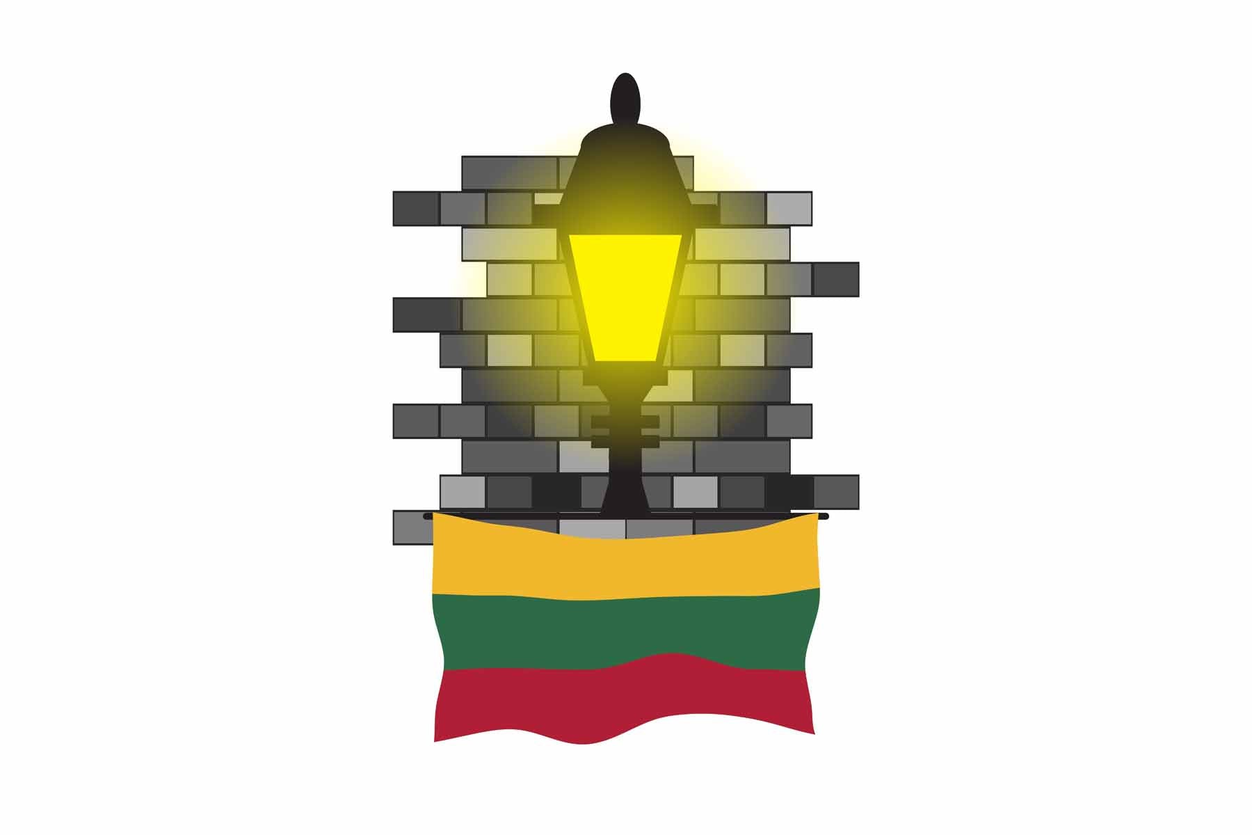 Lithuania Street Lamp Bricks Fridge Magnet