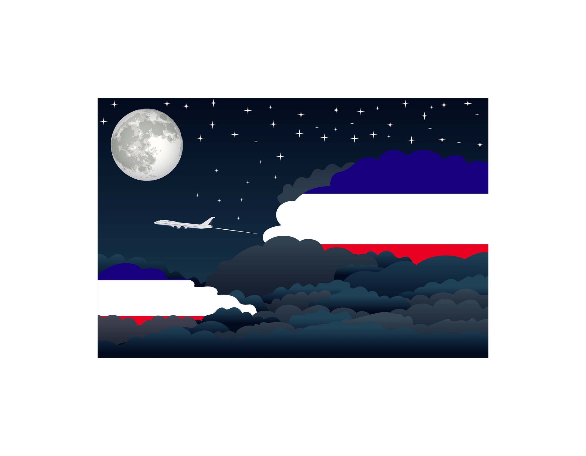 Los Altos Night Clouds Canvas Print Framed