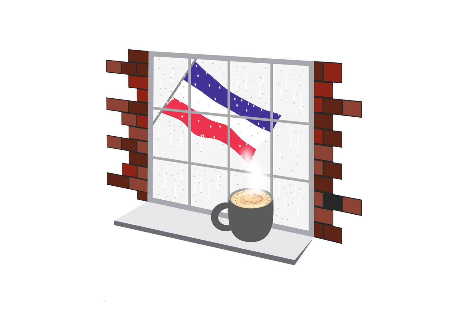 Los Altos Coffee Rain Window Fridge Magnet