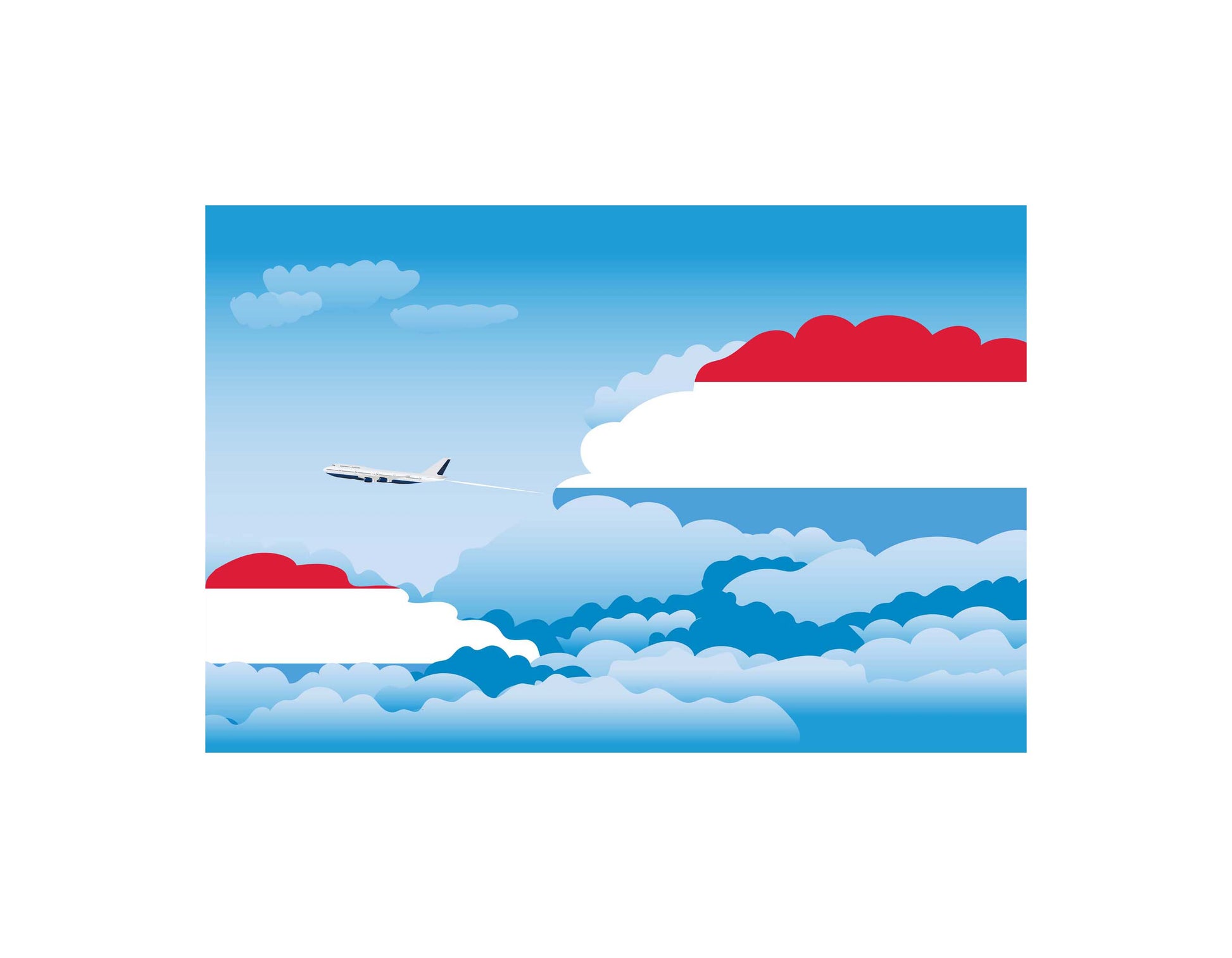 Luxembourg Day Clouds Canvas Print Framed