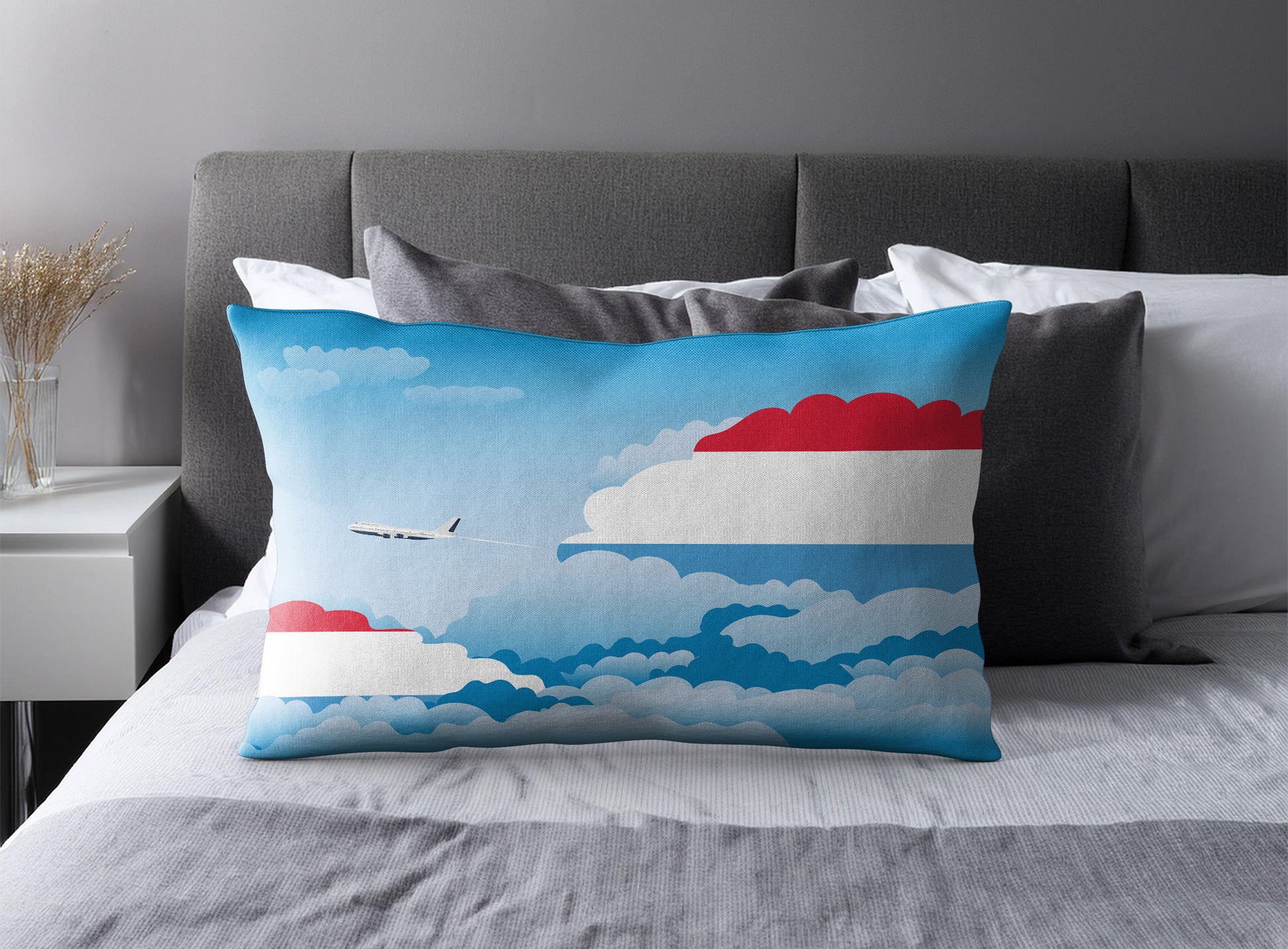 Luxembourg Day Clouds Pillow Case