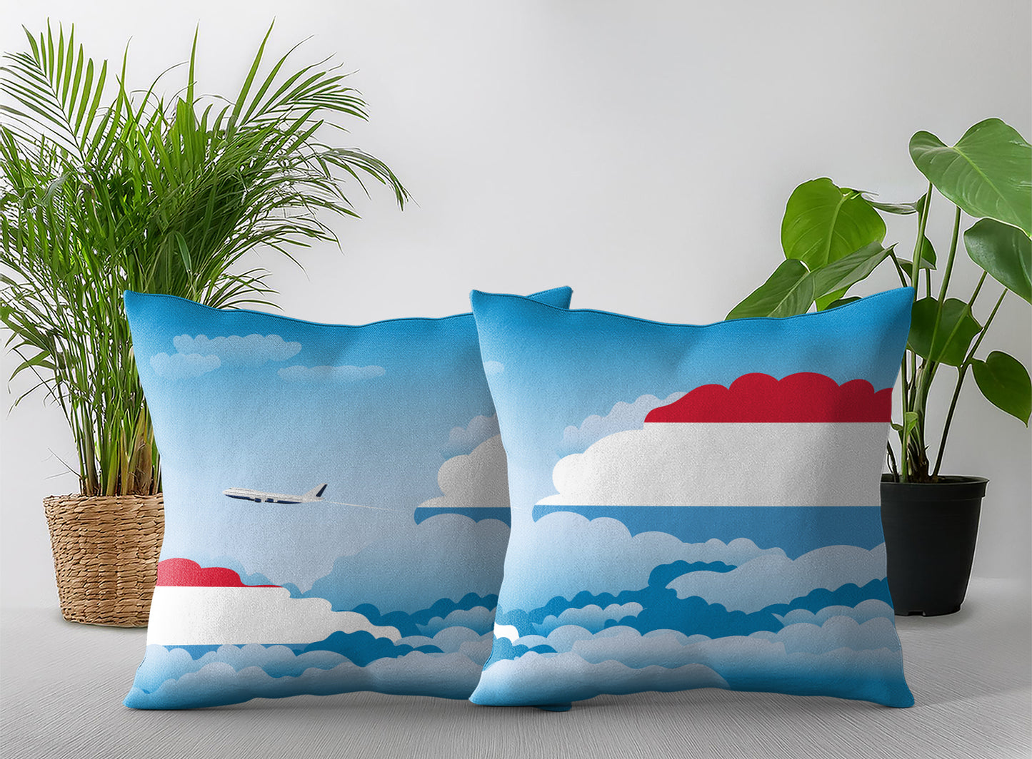 Luxembourg Day Clouds Pillow Case