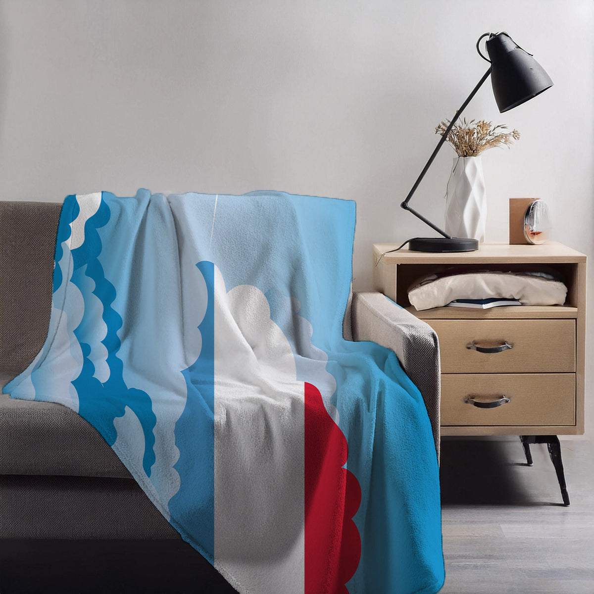 Luxembourg Day Clouds Blanket Throw