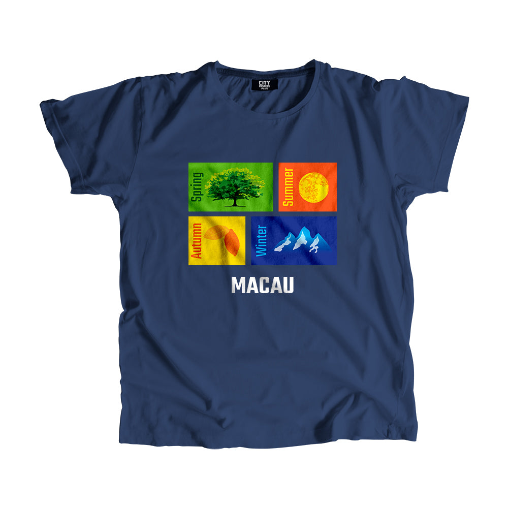 MACAU Seasons Men Unisex T-Shirt (Navy Blue)