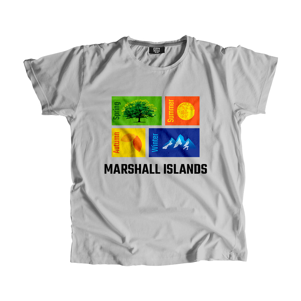 MARSHALL ISLANDS Seasons Men Unisex T-Shirt (Melange Grey)