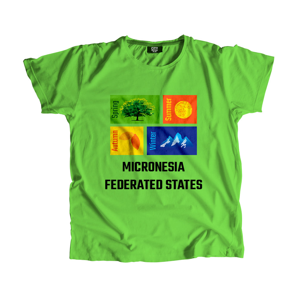 MICRONESIA FEDERATED STATES Seasons Men Unisex T-Shirt (Liril Green)