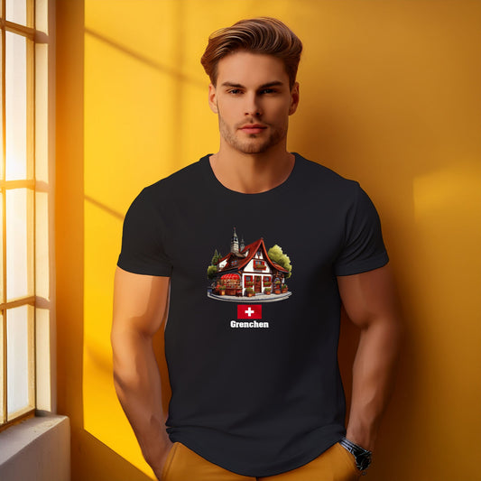 Grenchen Men Unisex T-Shirt Switzerland T-Shirt | Swiss Travel Apparel