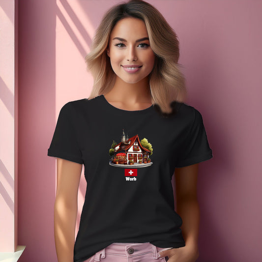Worb Women T-Shirt Switzerland T-Shirt | Swiss Travel Apparel