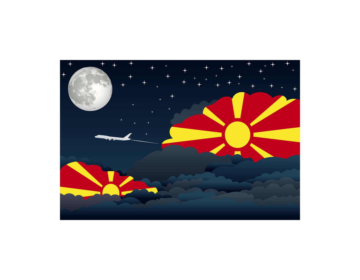 Macedonia Night Clouds Canvas Print Framed