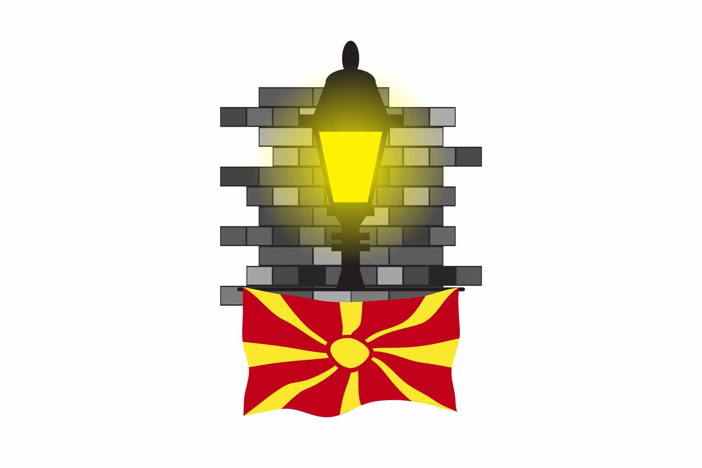 Macedonia Street Lamp Bricks Fridge Magnet