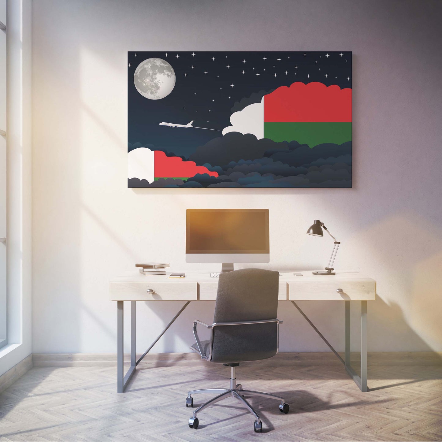 Madagascar Night Clouds Canvas Print Framed