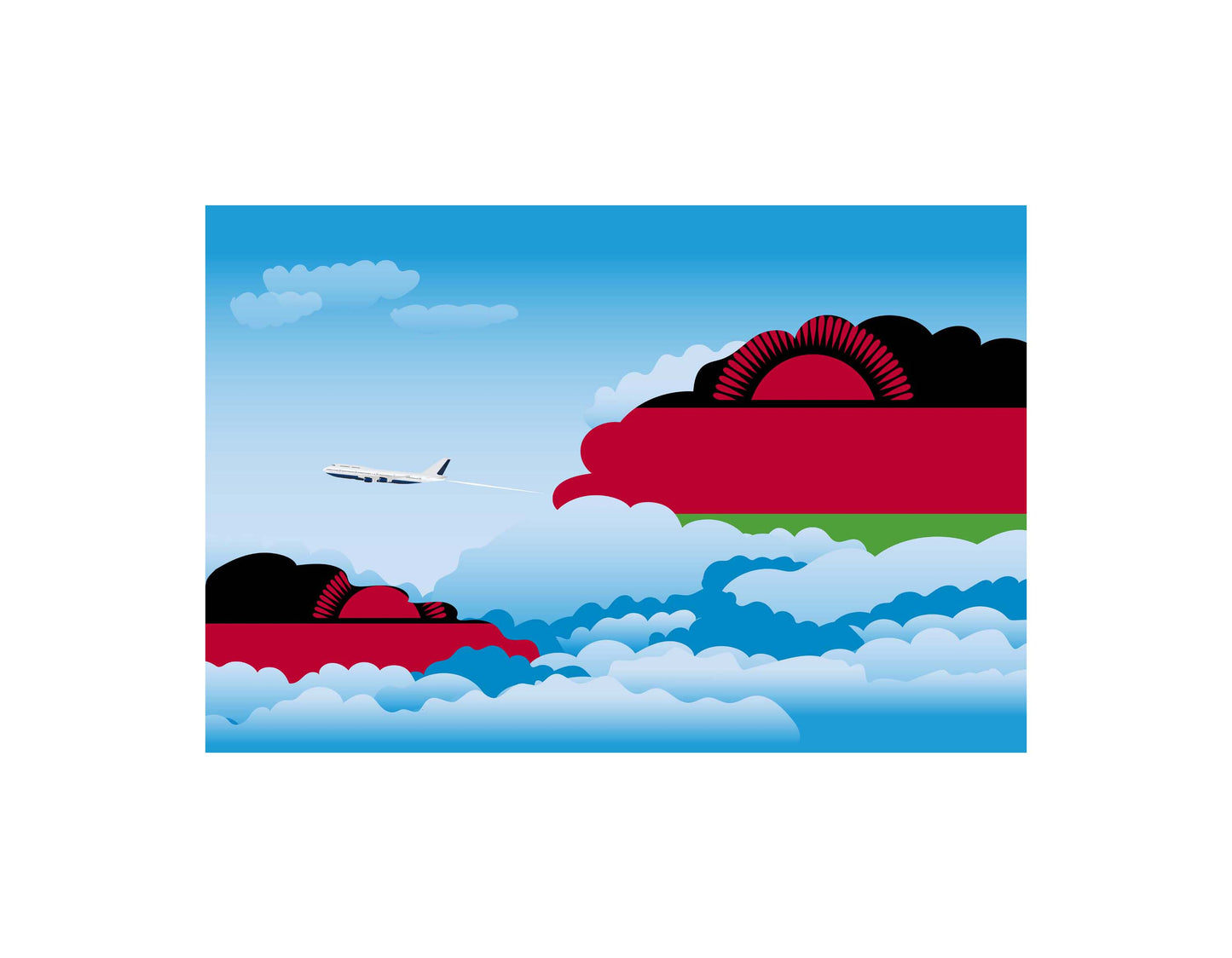 Malawi Day Clouds Canvas Print Framed