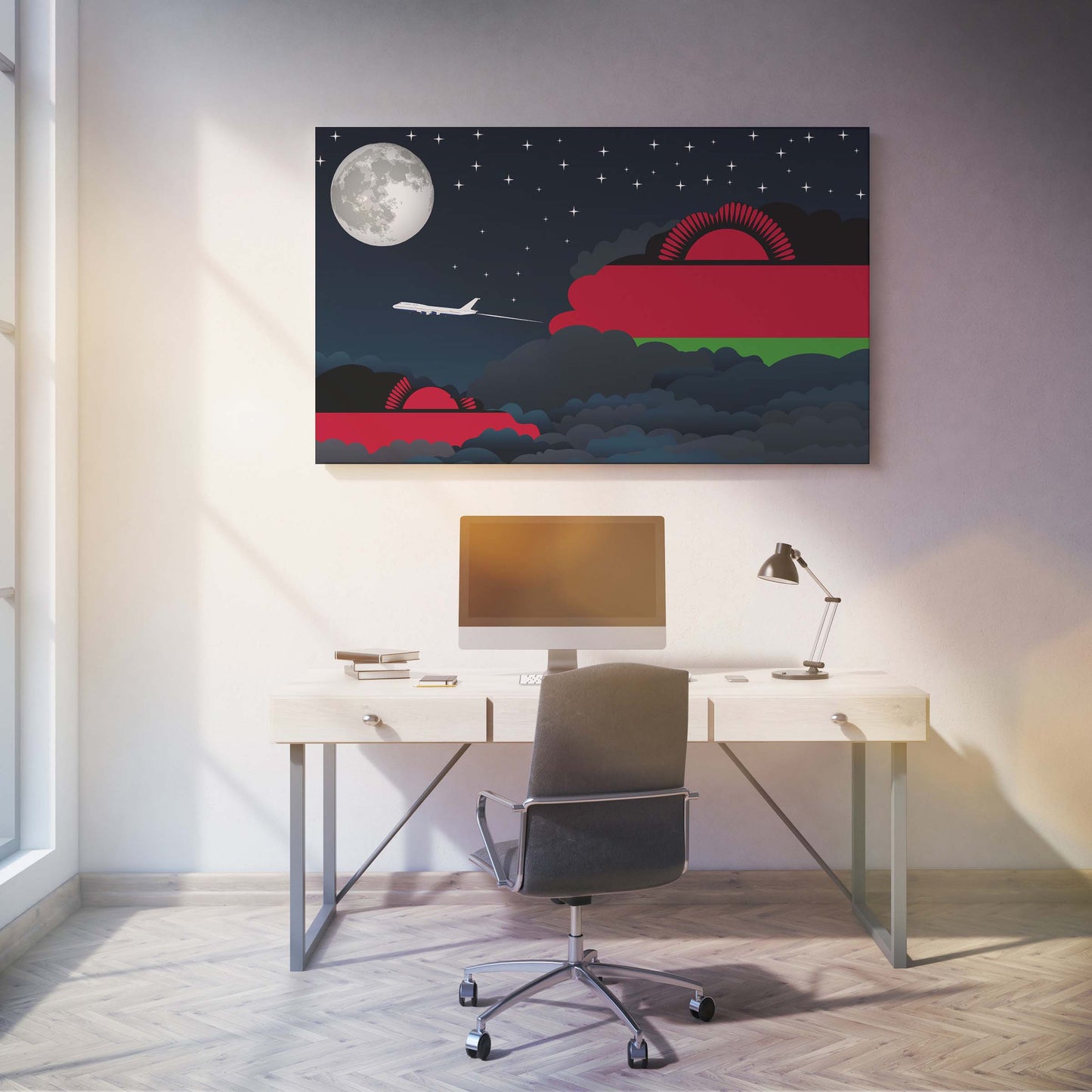 Malawi Night Clouds Canvas Print Framed