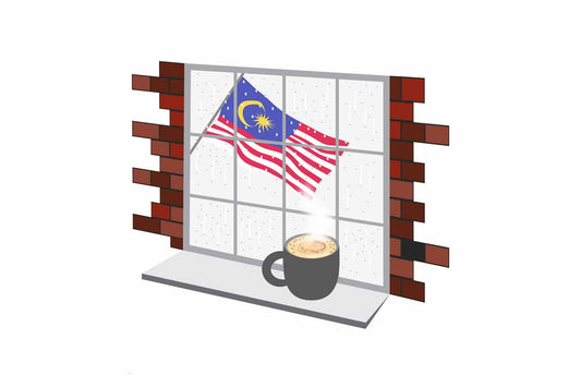 Malaysia Coffee Rain Window Fridge Magnet