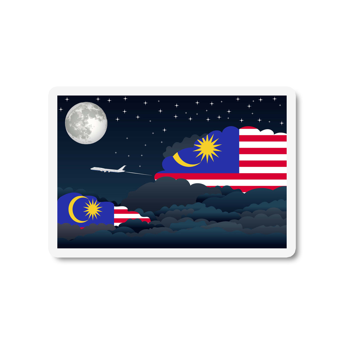Malaysia Night Clouds Fridge Magnet