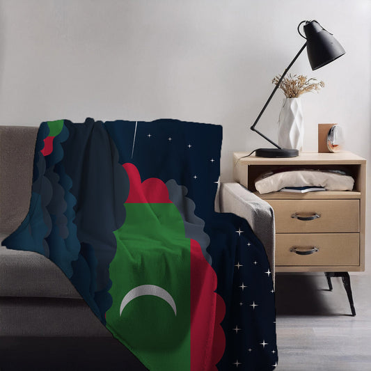 Maldives Night Clouds Blankets & Throws | Premium Soft Blankets | City Posters Plus