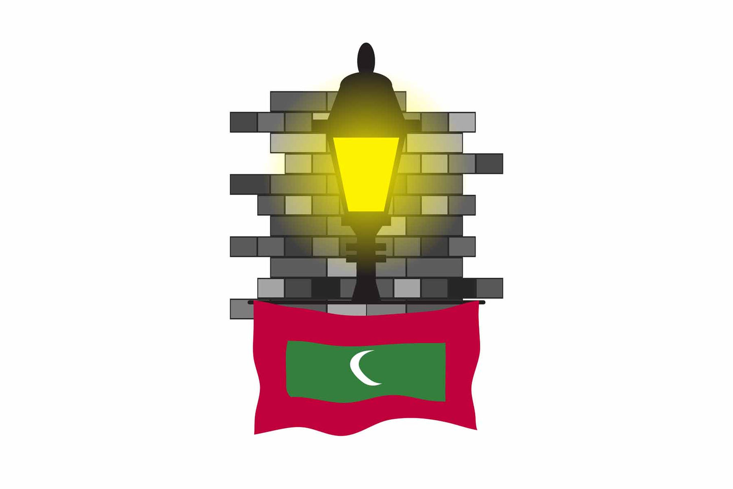 Maldives Street Lamp Bricks Fridge Magnet