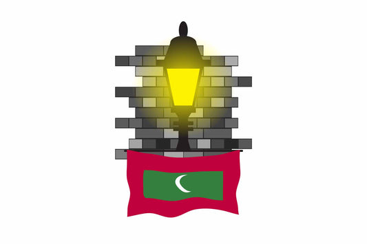 Maldives Street Lamp Bricks Fridge Magnet