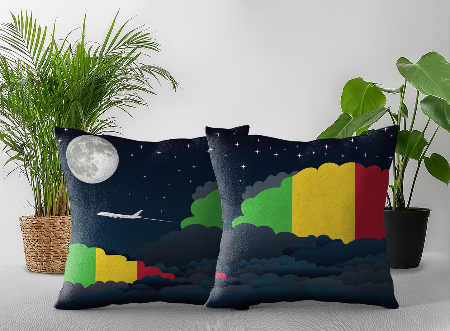 Mali Night Clouds Pillow Case and Pillow Throw