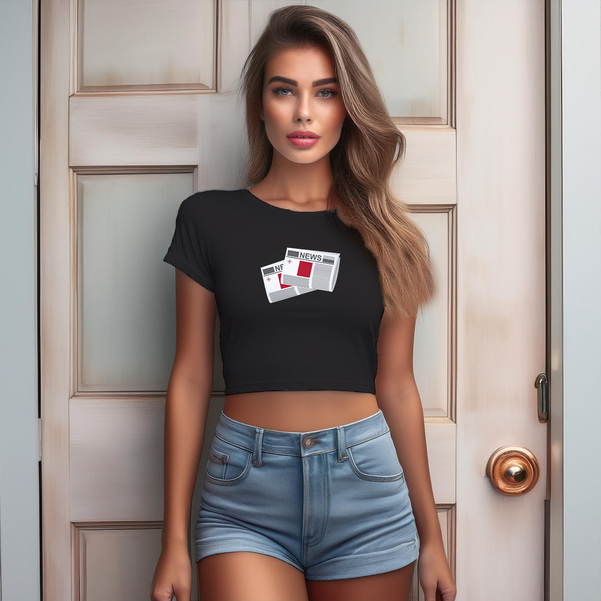 Malta Newspaper Women Crop Top