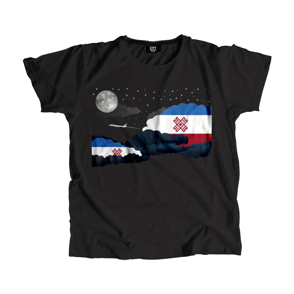 Mari El Night Clouds Airplane Airport Flight Men Unisex T-Shirt Night Clouds Airplane Airport Flight T-Shirt