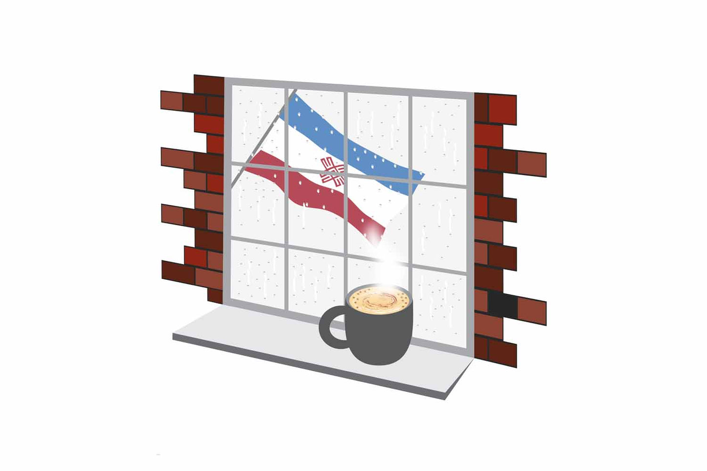 Mari El Coffee Rain Window Fridge Magnet