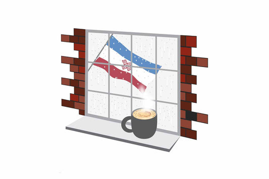 Mari El Coffee Rain Window Fridge Magnet