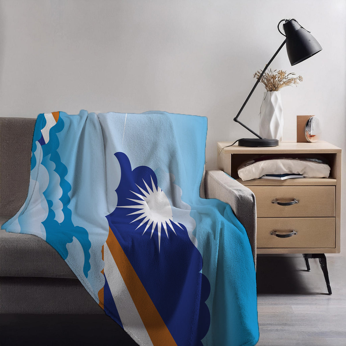 Marshall Islands Day Clouds Blanket Throw