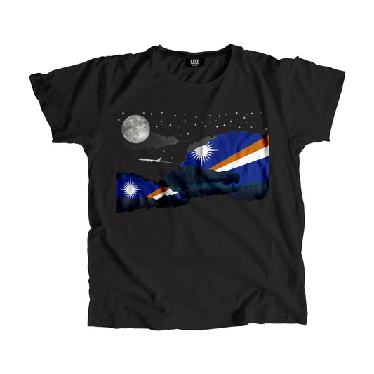 Marshall Islands Night Clouds Airplane Airport Flight Men Unisex T-Shirt Night Clouds Airplane Airport Flight T-Shirt