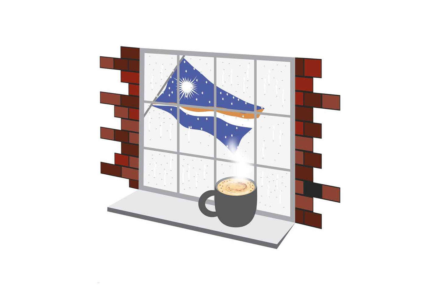 Marshall Islands Coffee Rain Window Fridge Magnet