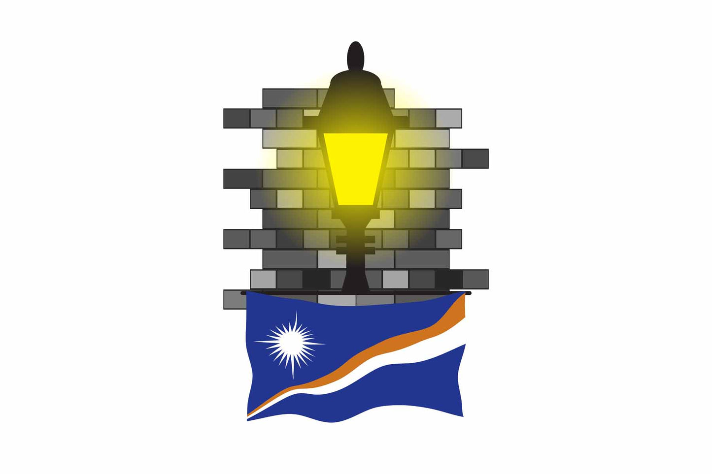 Marshall Islands Street Lamp Bricks Magnet