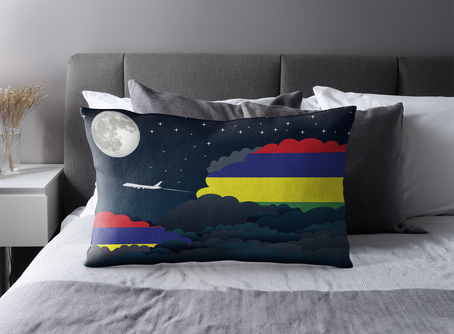 Mauritius Night Clouds Pillow Case and Pillow Throw