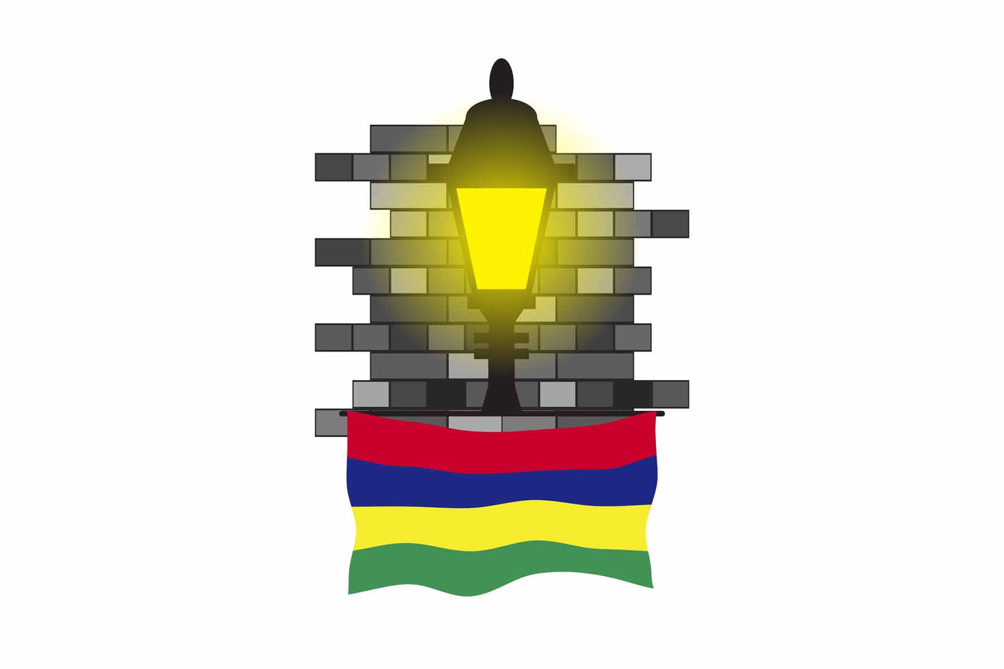Mauritius Street Lamp Bricks Fridge Magnet